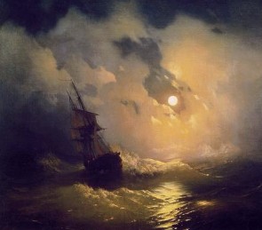Описание картины И. К. Айвазовского «Буря на море ночью»