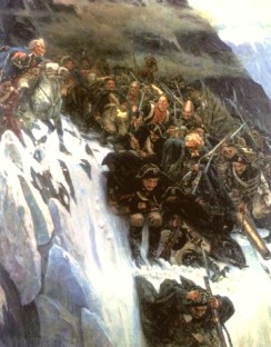 Описание картины В. И. Сурикова «Переход Суворова через Альпы»