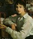 Картина Серебряковой: Автопортрет в белой кофте