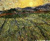 Картина Винсента Ван Гога: Пшеничное поле с заходящим солнцем