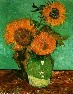 Картина Винсента Ван Гога: Три подсолнуха в вазе