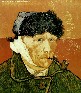 Картина Винсента Ван Гога: Автопортрет с перевязанным ухом и трубкой